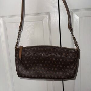 DKNY Monogram Brown Shoulder Bag